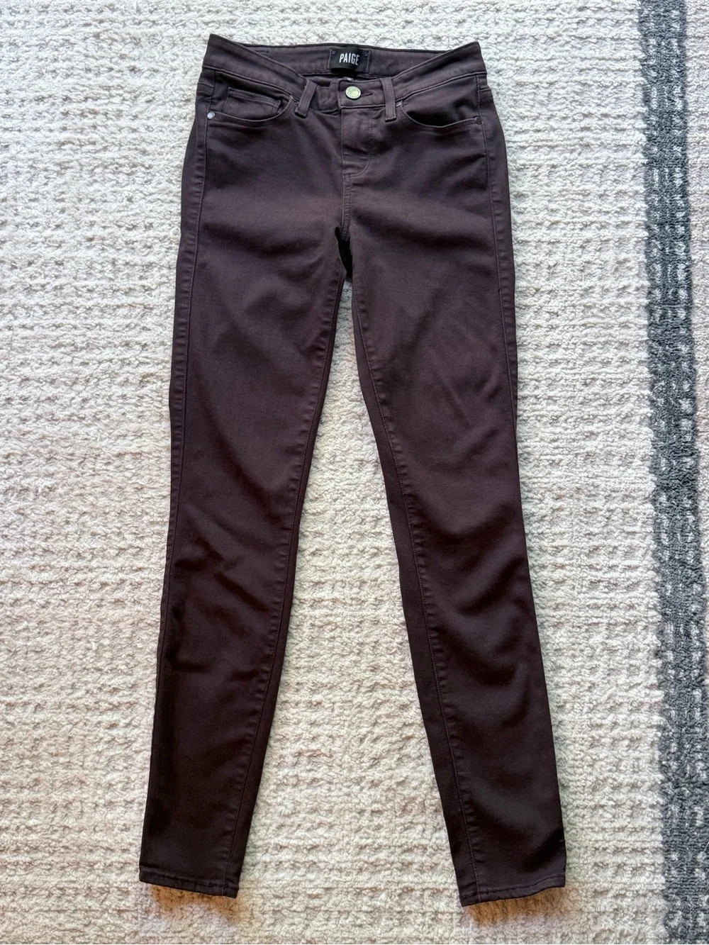 PAIGE $189 Verdugo Ultra Skinny Jeans in Dark Wine 25 - Picture 8 of 8